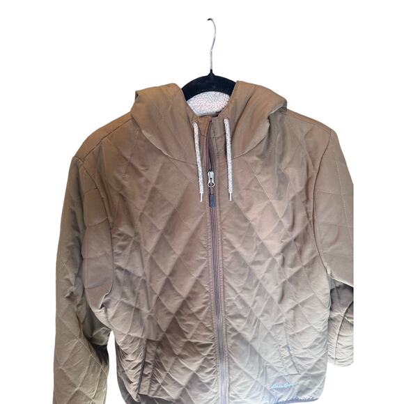 Eddie Bauer Quilted Brown Hooded Jacket Men’s XL Full Zip Warm Casual Outdoor - Picture 5 of 15
